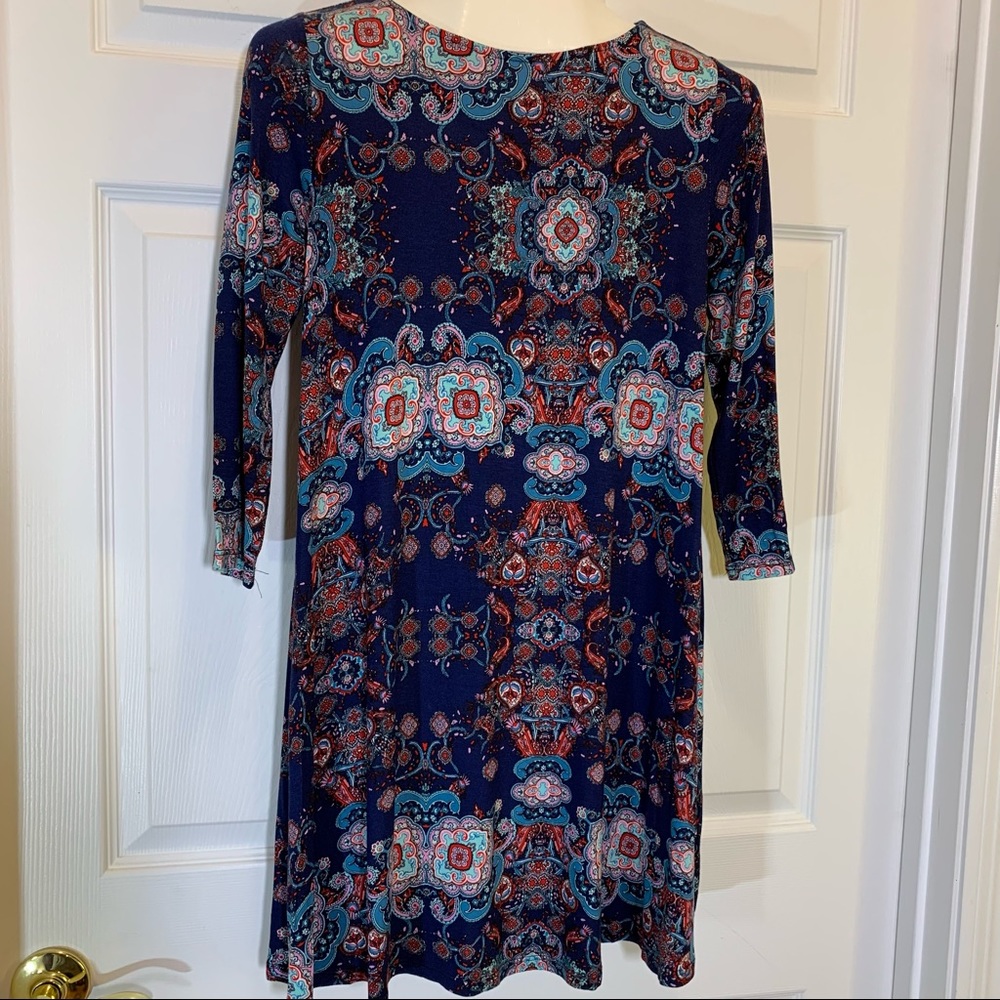 b. original Shoe Fly 3/4 Sleeve Navy Dress SizeS/M